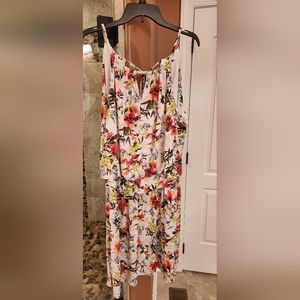 WHBM dress white with flowers